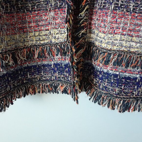 St. John Metallic Tweed Fringe Jacket Size 14 - Picture 12 of 13